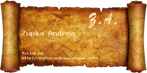 Zupka Andrea névjegykártya